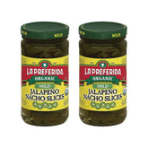 La Preferida frasco frontal con rodajas sin picante, conveniencia inmediata