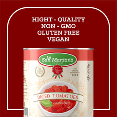 La San Marzano tomates diced en cuenco para añadir textura en platos