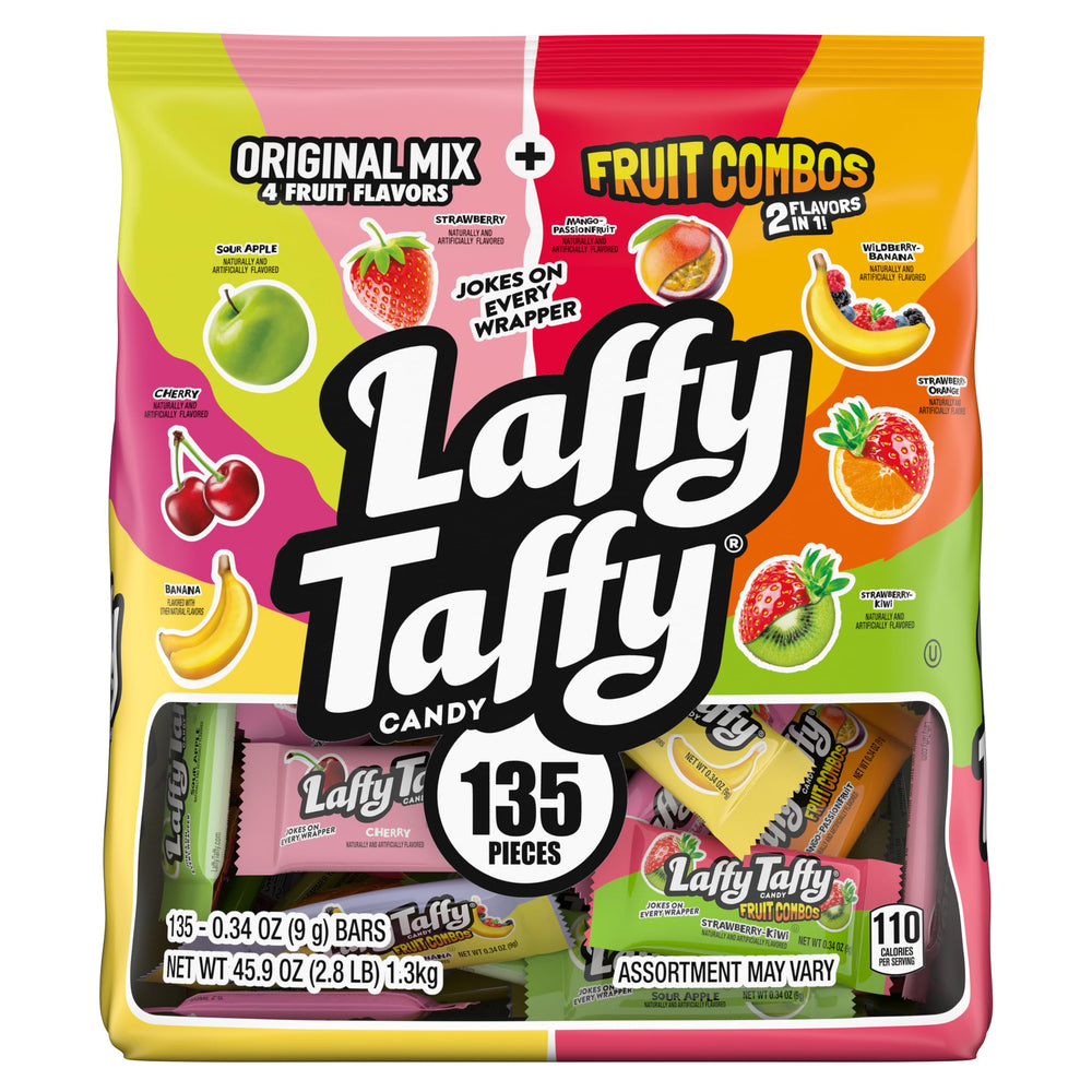 Laffy Taffy paquete frontal surtido 135 piezas, práctico para compartir
