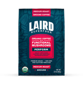 Laird Superfood bolsa frontal con sellado y certificaciones, conveniencia y frescura