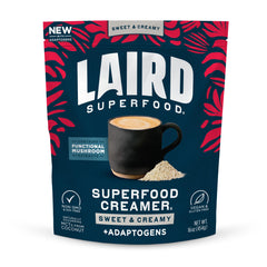 Laird Superfood frente del empaque mostrando bolsa y etiqueta clara beneficio practico
