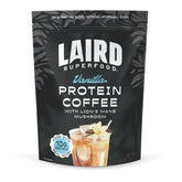 Laird Superfood frente del envase mostrando diseño y porciones, aporta conveniencia