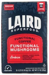 Laird Superfood envase frontal mostrando 10 K-Cups y conveniencia inmediata