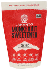 Lakanto paquete frontal mostrando el producto y beneficio práctico