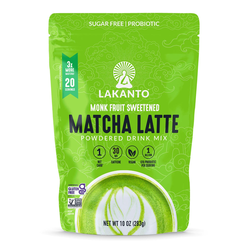 Lakanto frente del empaque mostrando 10 oz y diseño, práctico y visible