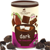 Lake Champlain Chocolates envase frontal mostrando certificaciones y etiqueta