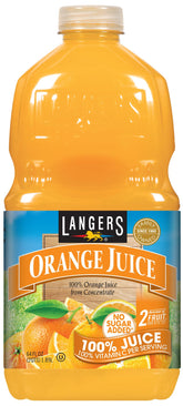 Langers frontal del envase de 64 fl oz mostrando etiqueta y beneficio de vitamina C