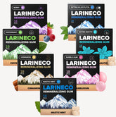 Larine co empaque frontal del chicle remineralizante mostrando etiqueta clara y beneficios