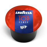 Lavazza cápsulas frente del paquete mostrando diseño y cantidad, conveniencia para consumo diario