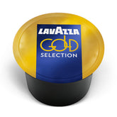 Lavazza caja frontal Gold Selection mostrando 100 cápsulas y diseño atractivo