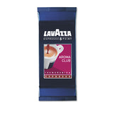 Lavazza paquete frontal con 100 cartuchos mostrando conveniencia y aroma constante