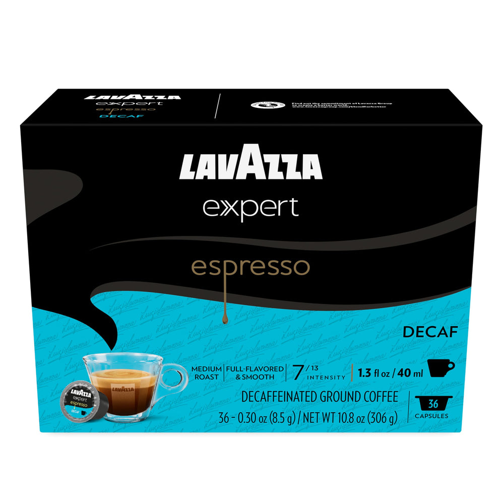 Lavazza caja frontal con 36 cápsulas mostrando presentación y practicidad