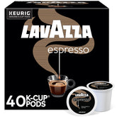 Lavazza frontal del embalaje con 40 cápsulas, práctico para reposición