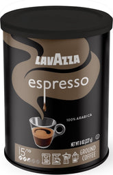 Lavazza lata frontal mostrando el diseño y fácil almacenamiento