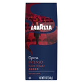 Lavazza Opera Intenso frente del paquete mostrando el diseño y la información