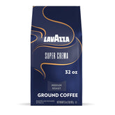 Lavazza Super Crema frontal bolsa mostrando marca y tamaño 32 oz, conservación óptima