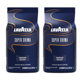 Lavazza Super Crema frente del empaque mostrando la bolsa y beneficios para preparar espresso cremoso