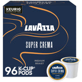Lavazza empaque frontal mostrando 96 cápsulas, conveniencia y cantidad