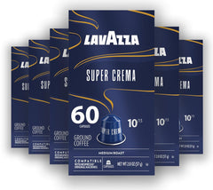 Lavazza Super Crema paquete frontal mostrando 60 cápsulas y conveniencia