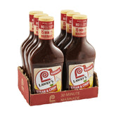 Lawry's botella frontal mostrando la marca y sabor, facilita marinar rápido