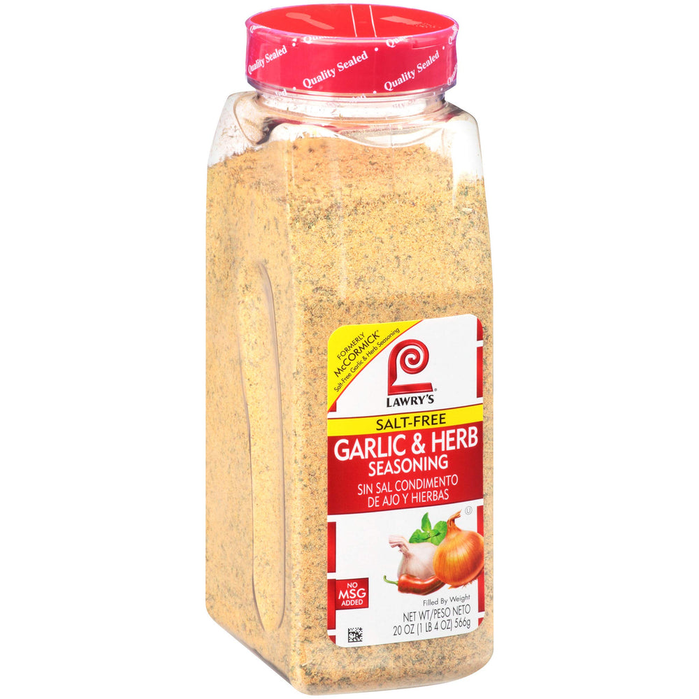 Lawry's envase frontal 20 oz que muestra la marca y ahorro para cocina