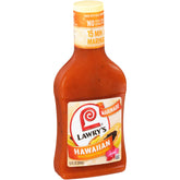 Lawry's botella frontal que muestra la marinada hawaiana y facilita la preparación