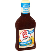 Lawry's botella frente mostrando etiqueta atractiva y beneficio práctico