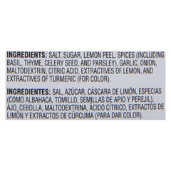 Lawry's primer plano de la textura de la mezcla, muestra de ingredientes frescos
