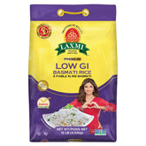 LAXMI paquete frontal 10 lb mostrando marca y beneficio bajo índice glucémico