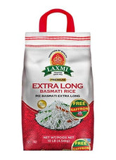 Laxmi Brand vista frontal del paquete 10 lb mostrando la marca y beneficios