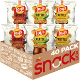 Lay's paquete frontal variedad 40 unidades mostrando bolsitas y marca, conveniencia inmediata
