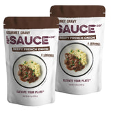 Le Sauce & CO paquete frontal del gravy Beefy French Onion con diseño claro y beneficio práctico