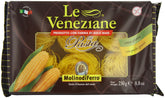 Le Veneziane paquete frontal destacando pasta capellini y sin gluten