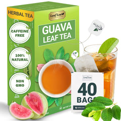 LeafLea caja frontal mostrando 40 bolsitas, fácil almacenamiento