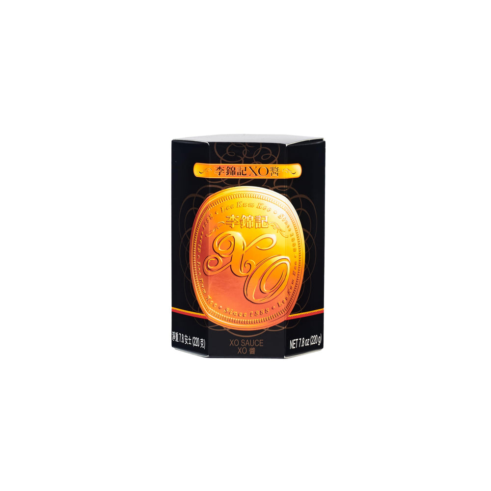Lee Kum Kee frasco XO Sauce frontal, aspecto gourmet y práctico