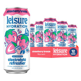 Leisure lata frontal fresa Breeze mostrando diseño y bebida refrescante