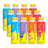 Lemon Perfect pack frontal de 12 botellas mostrando variedad y conveniencia