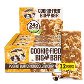 Lenny & Larry's empaque frontal del Cookie-fied BIG BAR mostrando información clave