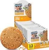 Lenny & Larry's frente del paquete mostrando sabor Peanut Butter y conveniencia