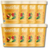 Lentiful taza frontal mostrando envase y marca, comodidad para llevar