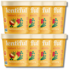 Lentiful taza frontal mostrando envase y marca, comodidad para llevar