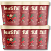 Lentiful vaso frontal del pack mostrando la etiqueta y conveniencia