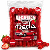 Lickies Licorice envase frontal mostrando el diseño vintage y tamaño práctico