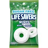 Life Savers bolsa verde frontal mostrando cantidad y marca, práctico para llevar