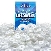 Life Savers bolsa frontal mostrando 2 lb y piezas, beneficio: abundancia práctica