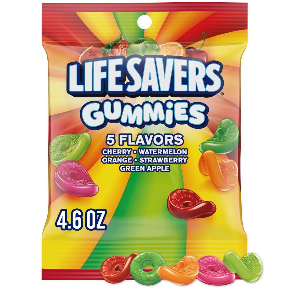 Life Savers bolsa frontal mostrando colores y mezcla, perfecto para compartir