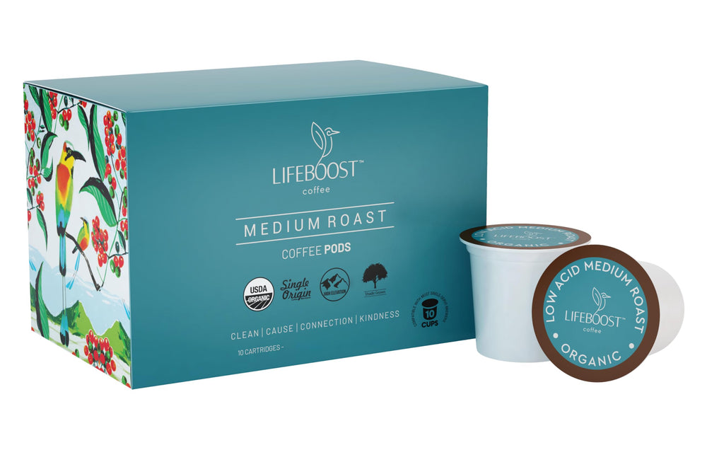 LIFEBOOST caja frontal mostrando pack de 10 cápsulas y beneficios orgánicos