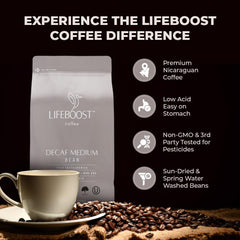 LIFEBOOST etiqueta con certificados orgánicos y pruebas de terceros visibles