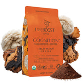 LIFEBOOST empaque frontal mostrando café descafeinado y beneficios