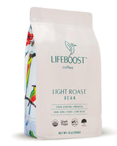 LIFEBOOST paquete frontal de 12oz mostrando etiqueta orgánica y sabor limpio
